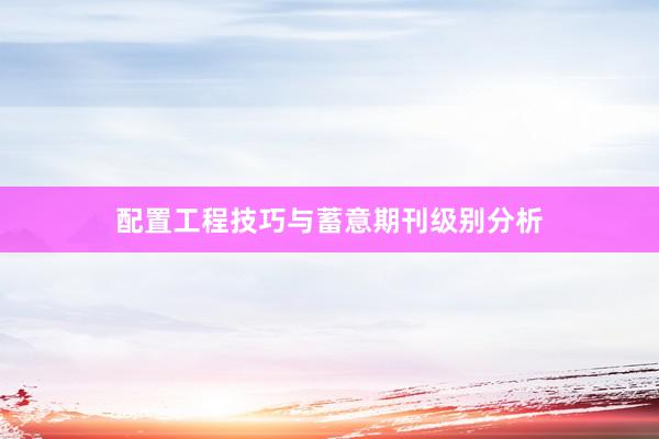 配置工程技巧与蓄意期刊级别分析